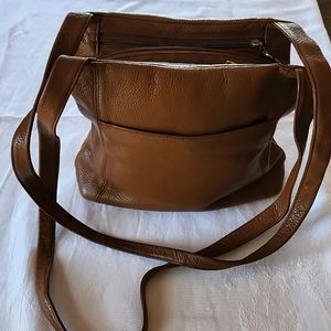 Vintage Stone Mtn 3 Zipper, 2 strap leather shoulder bag